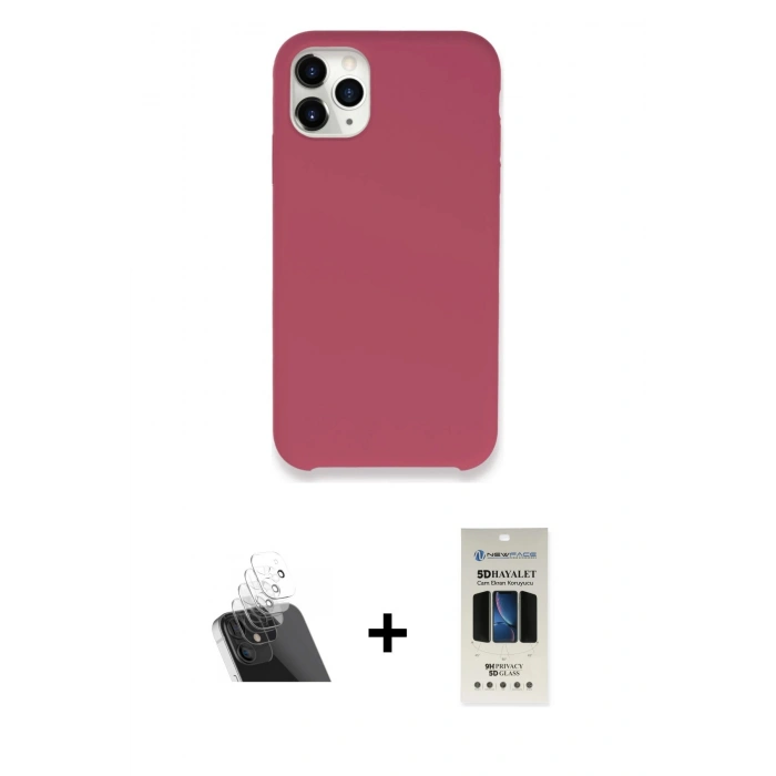 MARSİLYAN™- iPhone 11 Pro Kılıf Zirve Modern Özel Seri - Siyah 5D Hayalet Cam Ekran Koruyucu + Kamera Lens Koruma Cam - SF