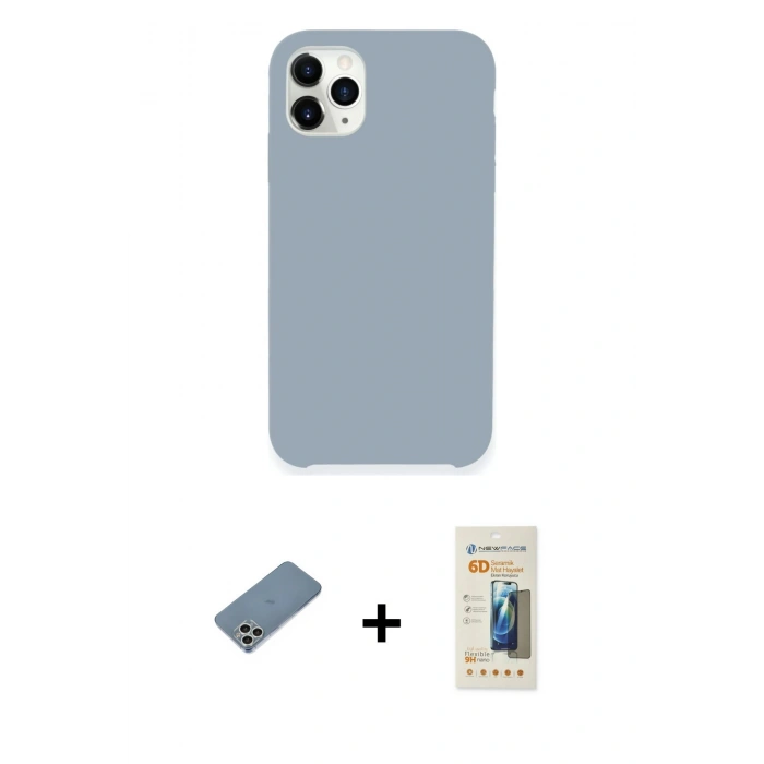 MARSİLYAN™- iPhone 11 Pro Kılıf Zirve Modern Özel Seri - Siyah 6D Mat Seramik Hayalet Nano Ekran Koruyucu + Shine Kamera Lens Koruma Cam - GS