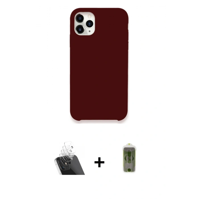 MARSİLYAN™- iPhone 11 Pro Kılıf Zirve Modern Özel Seri - Siyah Joko Magic 5D Hayalet Cam + Kamera Lens Koruma Cam - SF