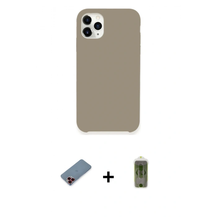 MARSİLYAN™- iPhone 11 Pro Kılıf Zirve Modern Özel Seri - Siyah Joko Magic 5D Hayalet Cam + Metal Kamera Lens Koruma Cam - KI