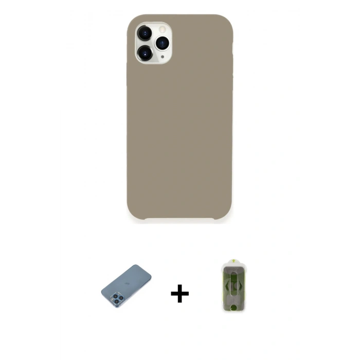 MARSİLYAN™- iPhone 11 Pro Kılıf Zirve Modern Özel Seri - Siyah Joko Magic 5D Hayalet Cam + Shine Kamera Lens Koruma Cam - MI