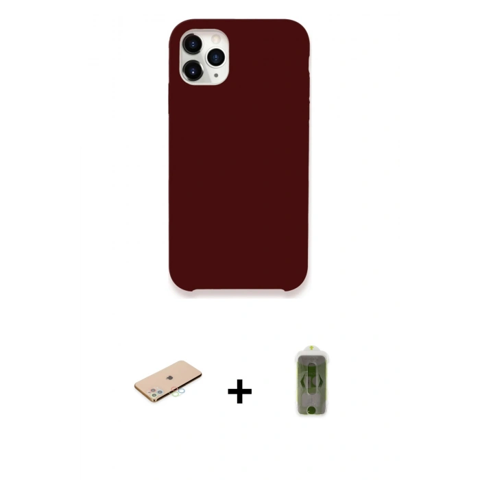 MARSİLYAN™- iPhone 11 Pro Kılıf Zirve Modern Özel Seri - Siyah Joko Magic 5D Hayalet Cam + Renkli Kamera Lens Koruma Cam - MI