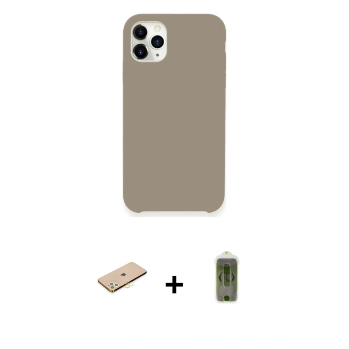 MARSİLYAN™- iPhone 11 Pro Kılıf Zirve Modern Özel Seri - Siyah Joko Magic 5D Hayalet Cam + Renkli Kamera Lens Koruma Cam - SI