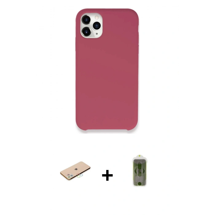 MARSİLYAN™- iPhone 11 Pro Kılıf Zirve Modern Özel Seri - Siyah Joko Magic 5D Hayalet Cam + Renkli Kamera Lens Koruma Cam - MI