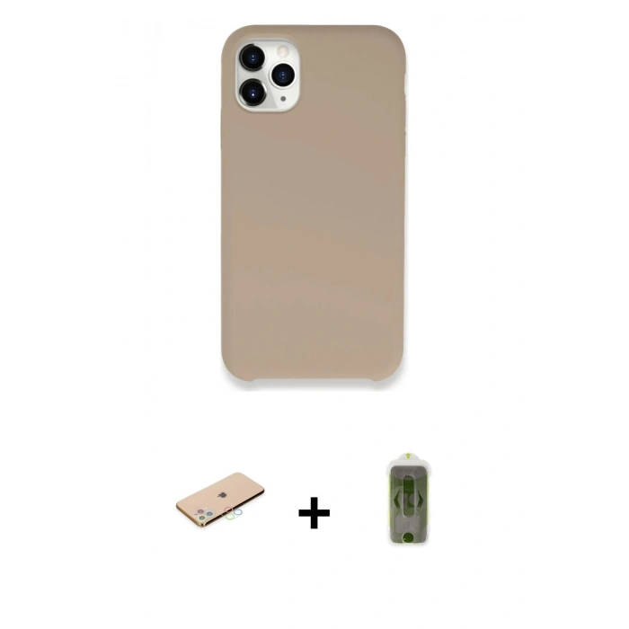 MARSİLYAN™- iPhone 11 Pro Kılıf Zirve Modern Özel Seri - Siyah Joko Magic 5D Hayalet Cam + Renkli Kamera Lens Koruma Cam - MI