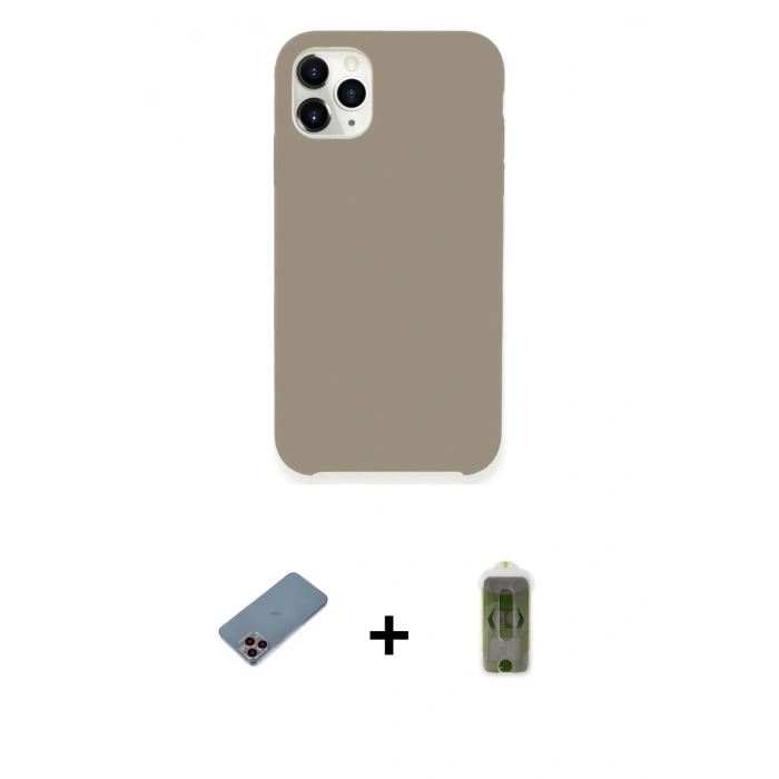 MARSİLYAN™- iPhone 11 Pro Kılıf Zirve Modern Özel Seri - Siyah Joko Magic 5D Hayalet Cam + Shine Kamera Lens Koruma Cam - PE