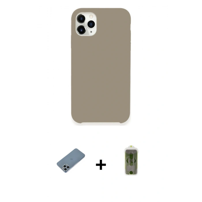 MARSİLYAN™- iPhone 11 Pro Kılıf Zirve Modern Özel Seri - Siyah Joko Magic 5D Hayalet Cam + Shine Kamera Lens Koruma Cam - SABE
