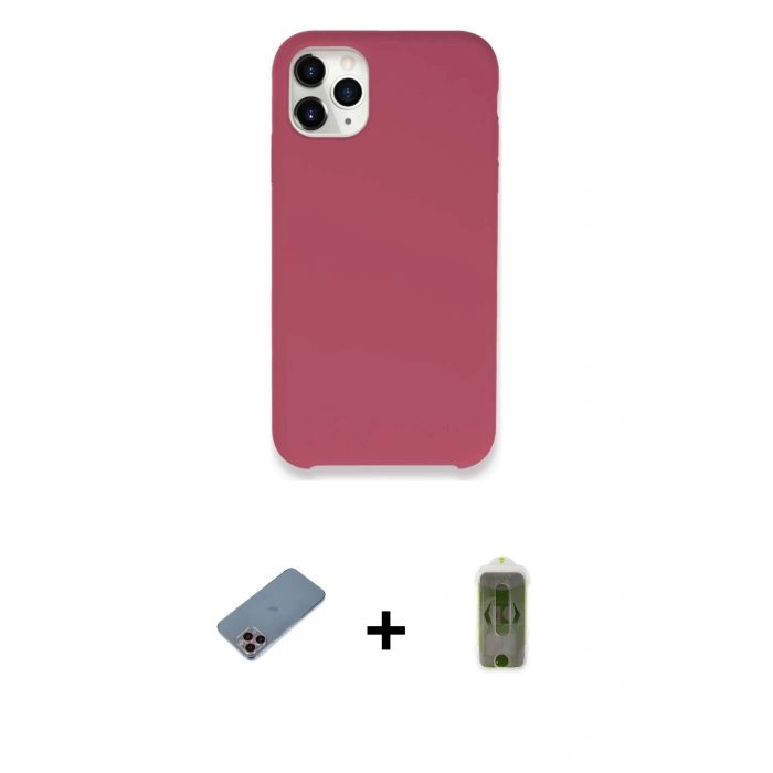 MARSİLYAN™- iPhone 11 Pro Kılıf Zirve Modern Özel Seri - Siyah Joko Magic 5D Hayalet Cam + Shine Kamera Lens Koruma Cam - PE