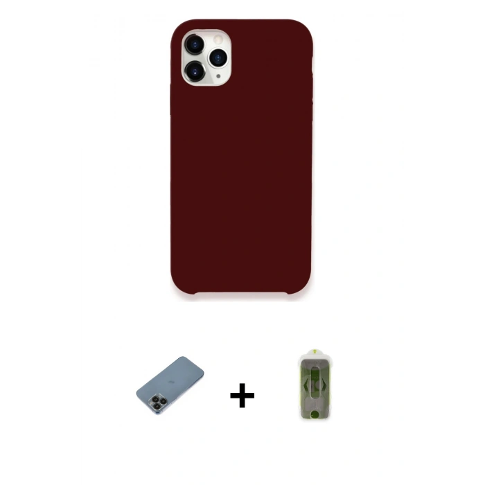 MARSİLYAN™- iPhone 11 Pro Kılıf Zirve Modern Özel Seri - Siyah Joko Magic 5D Hayalet Cam + Shine Kamera Lens Koruma Cam - SH