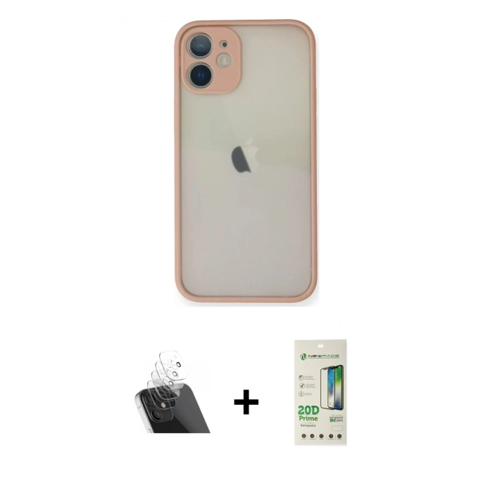 MARSİLYAN™- iPhone 11 Pro Max Kılıf Ahenk Çizgi Serisi - Siyah 20D Premium Cam Ekran Koruyucu + Kamera Lens Koruma Cam - SF