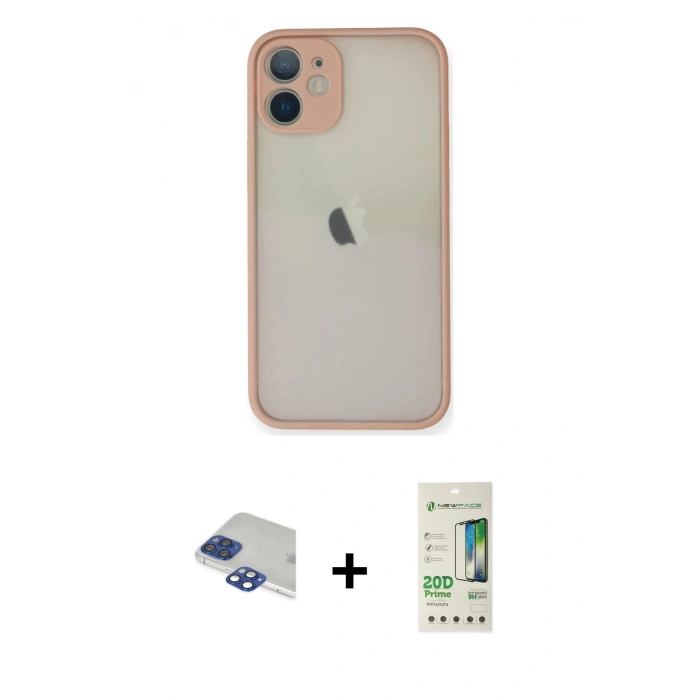 MARSİLYAN™- iPhone 11 Pro Max Kılıf Ahenk Çizgi Serisi - Siyah 20D Premium Cam Ekran Koruyucu + Pers Alüminyum Kamera Lens - LT