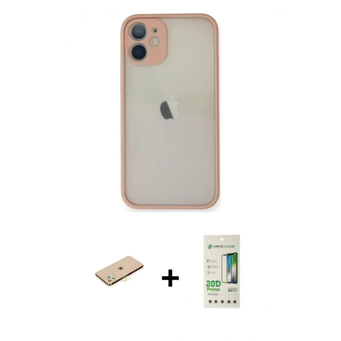 MARSİLYAN™- iPhone 11 Pro Max Kılıf Ahenk Çizgi Serisi - Siyah 20D Premium Cam Ekran Koruyucu + Renkli Kamera Lens Koruma Cam - SI