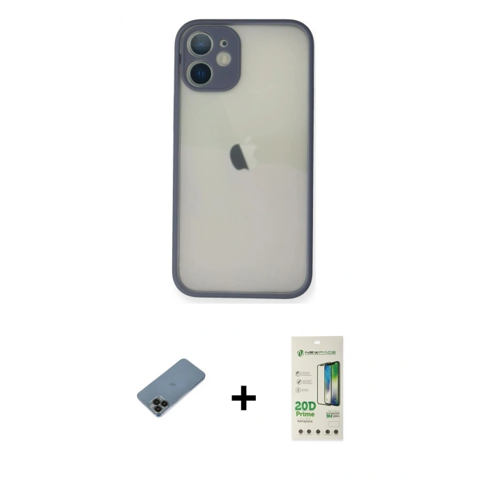 MARSİLYAN™- iPhone 11 Pro Max Kılıf Ahenk Çizgi Serisi - Siyah 20D Premium Cam Ekran Koruyucu + Shine Kamera Lens Koruma Cam - SH