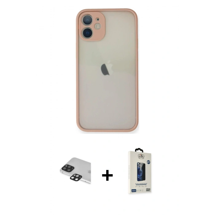 MARSİLYAN™- iPhone 11 Pro Max Kılıf Ahenk Çizgi Serisi - Siyah Bilvis Hayalet Cam Ekran Koruyucu + Pers Alüminyum Kamera Lens - SH