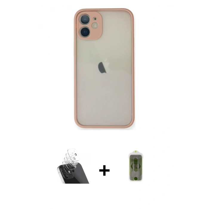 MARSİLYAN™- iPhone 11 Pro Max Kılıf Ahenk Çizgi Serisi - Siyah Joko Magic 5D Hayalet Cam + Kamera Lens Koruma Cam - SF