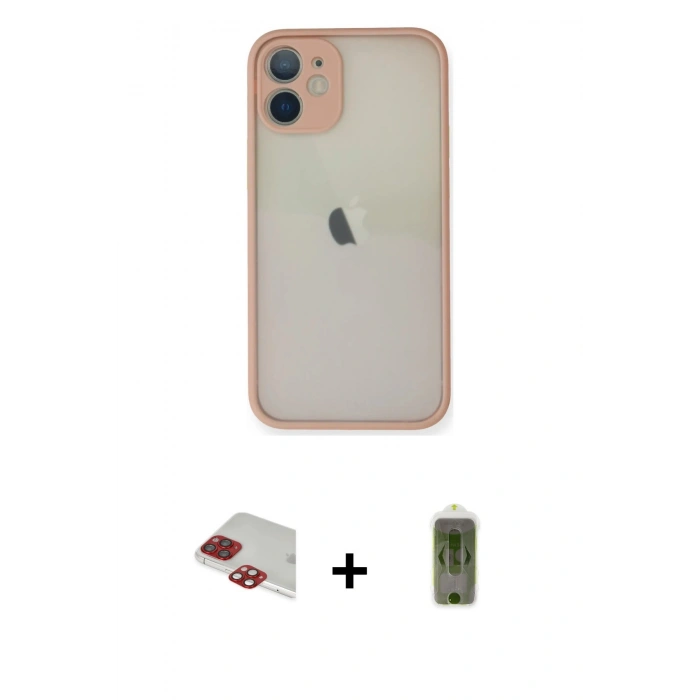 MARSİLYAN™- iPhone 11 Pro Max Kılıf Ahenk Çizgi Serisi - Siyah Joko Magic 5D Hayalet Cam + Pers Alüminyum Kamera Lens - KI