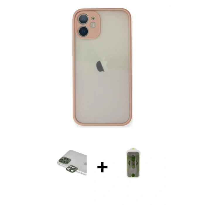 MARSİLYAN™- iPhone 11 Pro Max Kılıf Ahenk Çizgi Serisi - Siyah Joko Magic 5D Hayalet Cam + Pers Alüminyum Kamera Lens - YL