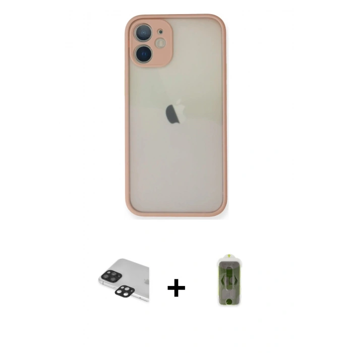 MARSİLYAN™- iPhone 11 Pro Max Kılıf Ahenk Çizgi Serisi - Siyah Joko Magic 5D Hayalet Cam + Pers Alüminyum Kamera Lens - SH