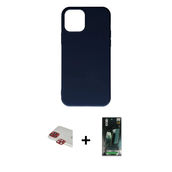 MARSİLYAN™- iPhone 11 Pro Max Kılıf Ahenk Serisi - Şeffaf 360 Full Body Arka Koruyucu + Pers Alüminyum Kamera Lens - KI