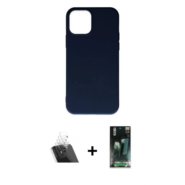 MARSİLYAN™- iPhone 11 Pro Max Kılıf Ahenk Serisi - Şeffaf 360 Full Body Arka Koruyucu + Şeffaf Kamera Lens Koruma Cam