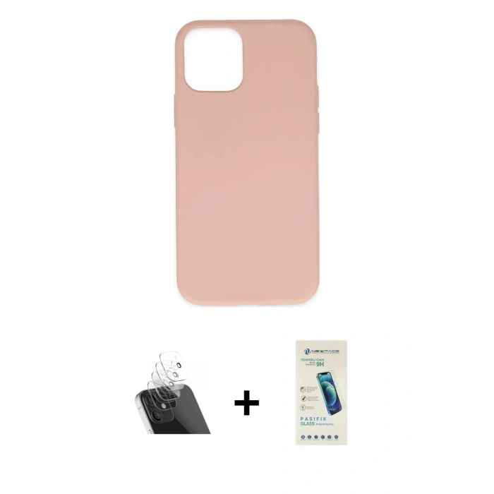 MARSİLYAN™- iPhone 11 Pro Max Kılıf Ahenk Serisi - Şeffaf Pasifik Cam Ekran Koruyucu + Şeffaf Kamera Lens Koruma Cam