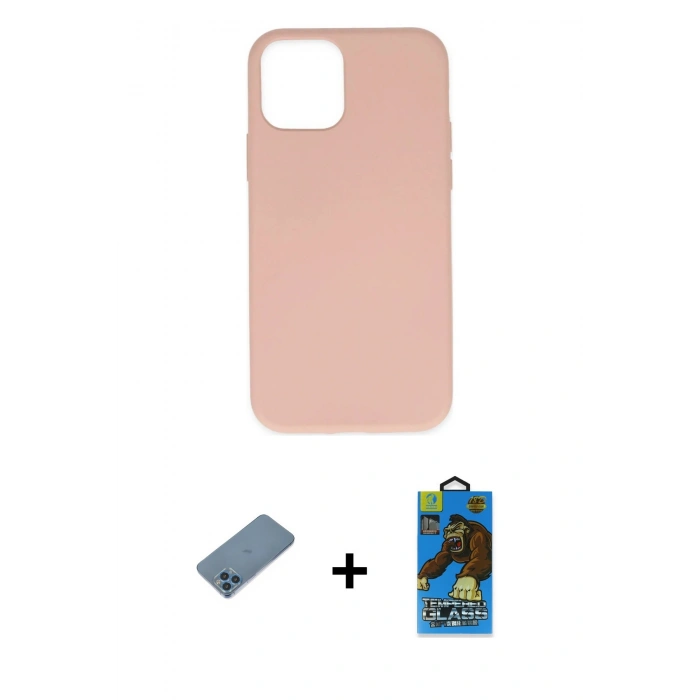 MARSİLYAN™- iPhone 11 Pro Max Kılıf Ahenk Serisi - Siyah 18D Cam Ekran Koruyucu + Shine Kamera Lens Koruma Cam - MI