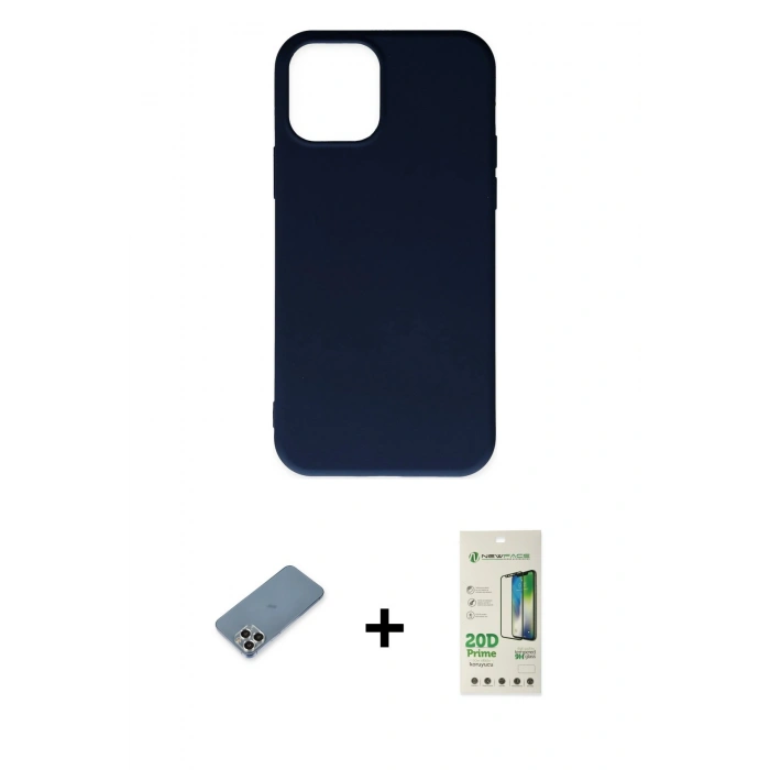 MARSİLYAN™- iPhone 11 Pro Max Kılıf Ahenk Serisi - Siyah 20D Premium Cam Ekran Koruyucu + Metal Kamera Lens Koruma Cam - GS