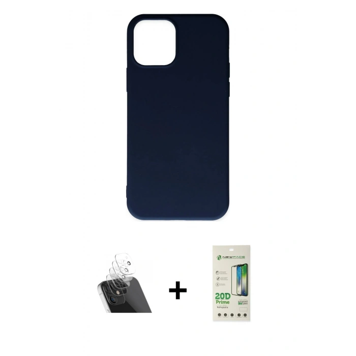 MARSİLYAN™- iPhone 11 Pro Max Kılıf Ahenk Serisi - Siyah 20D Premium Cam Ekran Koruyucu + Kamera Lens Koruma Cam - SF