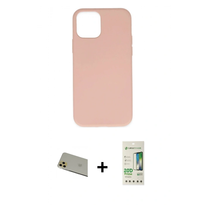 MARSİLYAN™- iPhone 11 Pro Max Kılıf Ahenk Serisi - Siyah 20D Premium Cam Ekran Koruyucu + Rainbow Kamera Lens Koruma Cam - GD