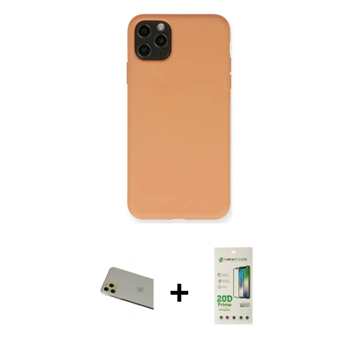 MARSİLYAN™- iPhone 11 Pro Max Kılıf Ahenk Serisi - Siyah 20D Premium Cam Ekran Koruyucu + Rainbow Kamera Lens Koruma Cam - GD