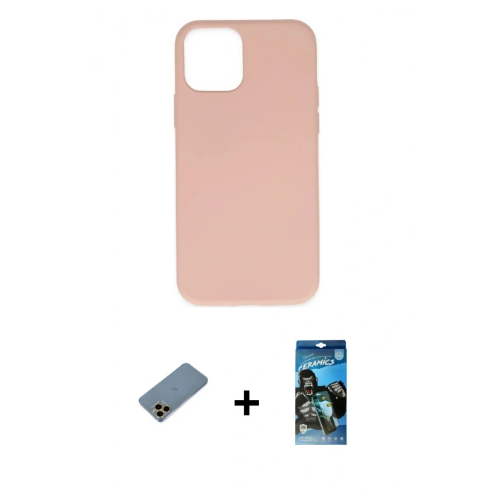 MARSİLYAN™- iPhone 11 Pro Max Kılıf Ahenk Serisi - Siyah 34D Izgaralı Cam + Shine Kamera Lens Koruma Cam - GD