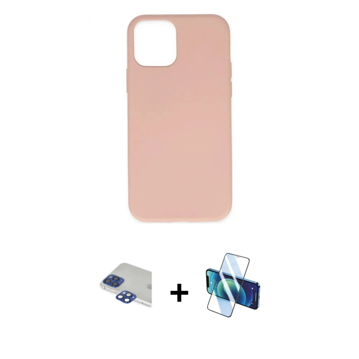 MARSİLYAN™- iPhone 11 Pro Max Kılıf Ahenk Serisi - Siyah 3D Antistatik Cam Ekran Koruyucu + Pers Alüminyum Kamera Lens - LT