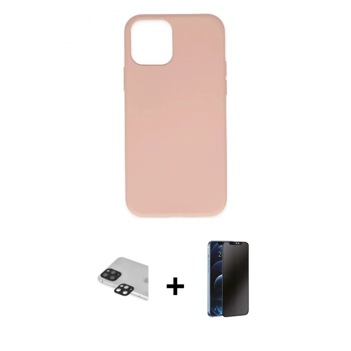 MARSİLYAN™- iPhone 11 Pro Max Kılıf Ahenk Serisi - Siyah 3D Antistatik Hayalet Cam Ekran Koruyucu + Pers Alüminyum Kamera Lens - SH