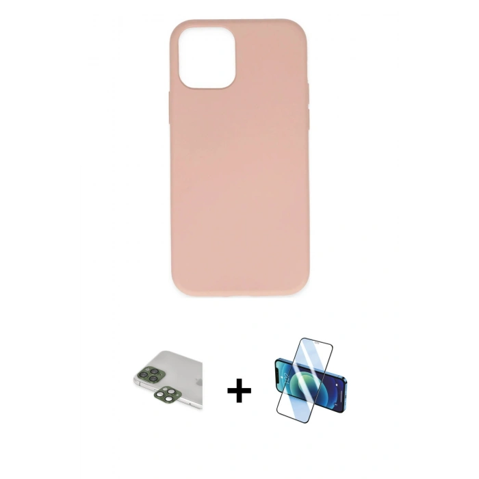 MARSİLYAN™- iPhone 11 Pro Max Kılıf Ahenk Serisi - Siyah 3D Antistatik Seramik Nano Ekran Koruyucu + Pers Alüminyum Kamera Lens - YL