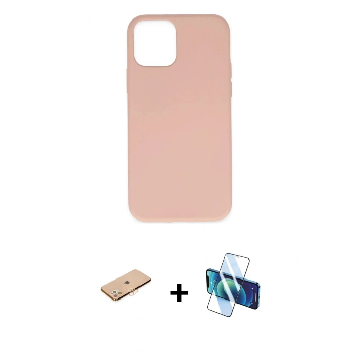 MARSİLYAN™- iPhone 11 Pro Max Kılıf Ahenk Serisi - Siyah 3D Antistatik Seramik Nano Ekran Koruyucu + Renkli Kamera Lens Koruma Cam - TU