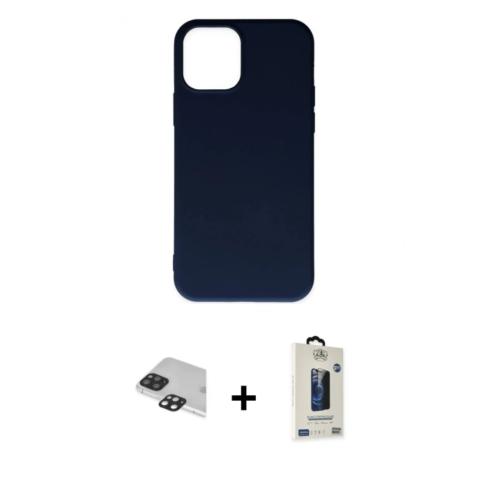 MARSİLYAN™- iPhone 11 Pro Max Kılıf Ahenk Serisi - Siyah Bilvis Hayalet Cam Ekran Koruyucu + Pers Alüminyum Kamera Lens - SH