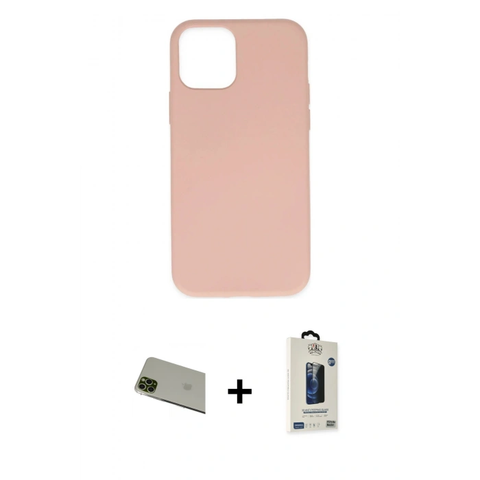 MARSİLYAN™- iPhone 11 Pro Max Kılıf Ahenk Serisi - Siyah Bilvis Hayalet Cam Ekran Koruyucu + Rainbow Kamera Lens Koruma Cam - YL
