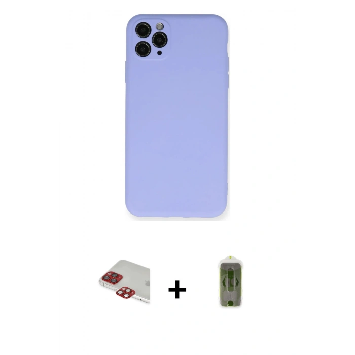 MARSİLYAN™- iPhone 11 Pro Max Kılıf Ahenk Serisi - Siyah Joko Magic 5D Hayalet Cam + Pers Alüminyum Kamera Lens - KI