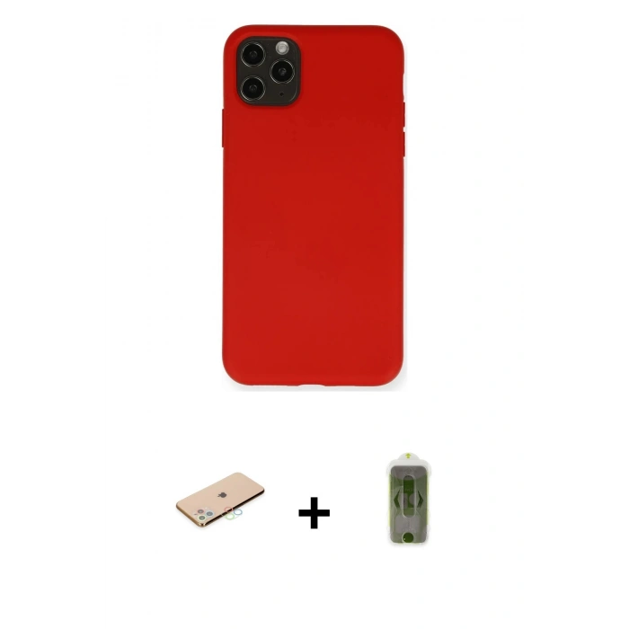 MARSİLYAN™- iPhone 11 Pro Max Kılıf Ahenk Serisi - Siyah Joko Magic 5D Hayalet Cam + Renkli Kamera Lens Koruma Cam - MI