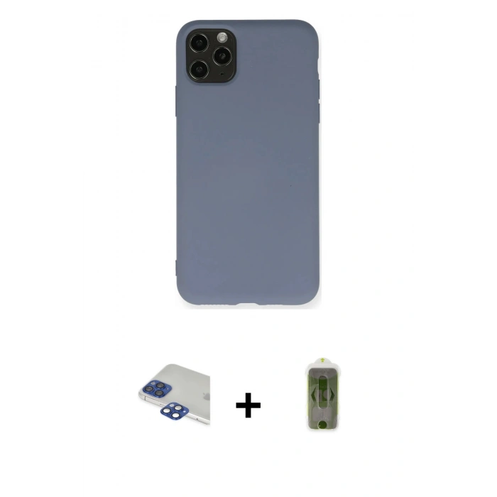 MARSİLYAN™- iPhone 11 Pro Max Kılıf Ahenk Serisi - Siyah Joko Magic 5D Hayalet Cam + Pers Alüminyum Kamera Lens - LT