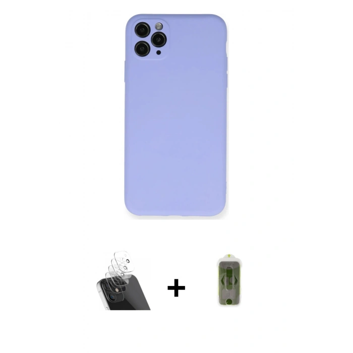 MARSİLYAN™- iPhone 11 Pro Max Kılıf Ahenk Serisi - Siyah Joko Magic 5D Hayalet Cam + Kamera Lens Koruma Cam - SF