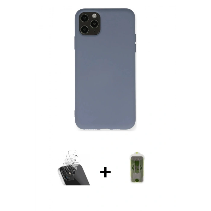 MARSİLYAN™- iPhone 11 Pro Max Kılıf Ahenk Serisi - Siyah Joko Magic 5D Hayalet Cam + Kamera Lens Koruma Cam - SF