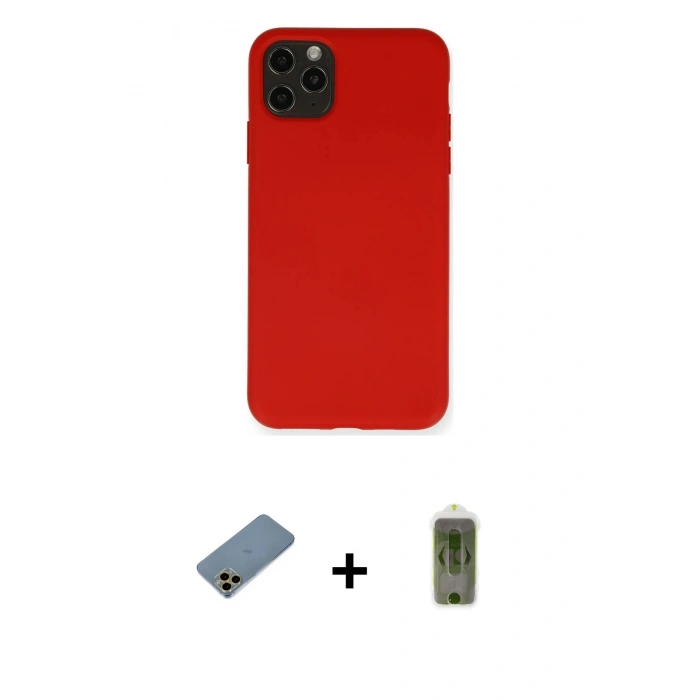 MARSİLYAN™- iPhone 11 Pro Max Kılıf Ahenk Serisi - Siyah Joko Magic 5D Hayalet Cam + Shine Kamera Lens Koruma Cam - GD