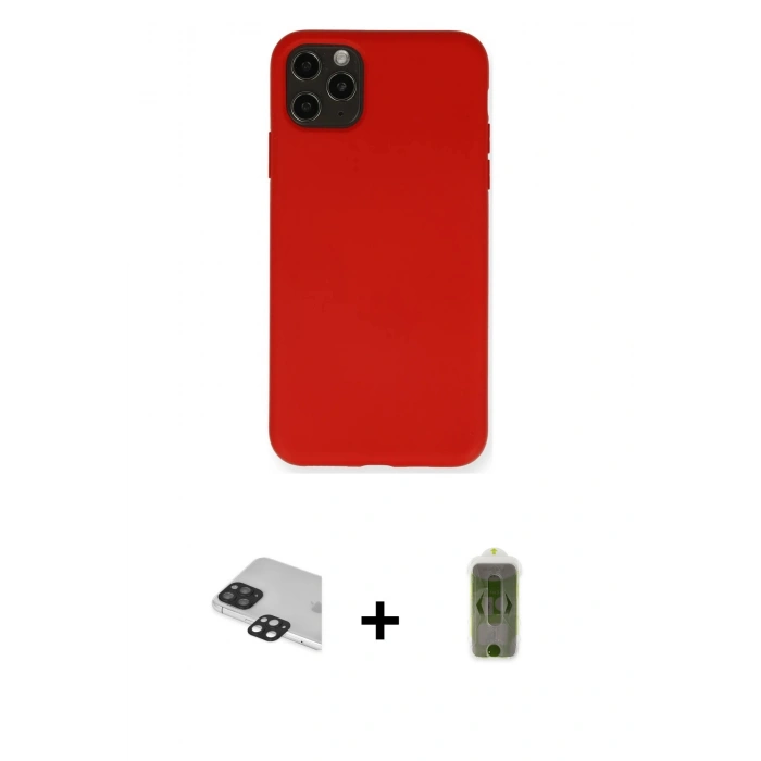 MARSİLYAN™- iPhone 11 Pro Max Kılıf Ahenk Serisi - Siyah Joko Magic 5D Hayalet Cam + Pers Alüminyum Kamera Lens - SH