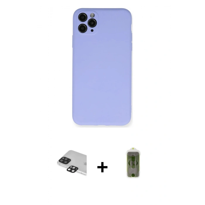MARSİLYAN™- iPhone 11 Pro Max Kılıf Ahenk Serisi - Siyah Joko Magic 5D Hayalet Cam + Pers Alüminyum Kamera Lens - SH