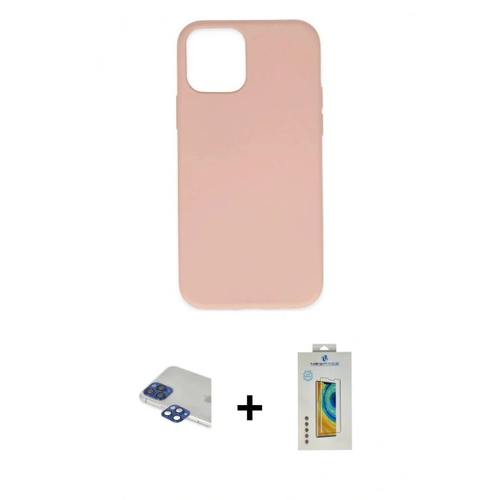 MARSİLYAN™- iPhone 11 Pro Max Kılıf Ahenk Serisi - Siyah Polymer Nano Ekran Koruyucu + Pers Alüminyum Kamera Lens - LT