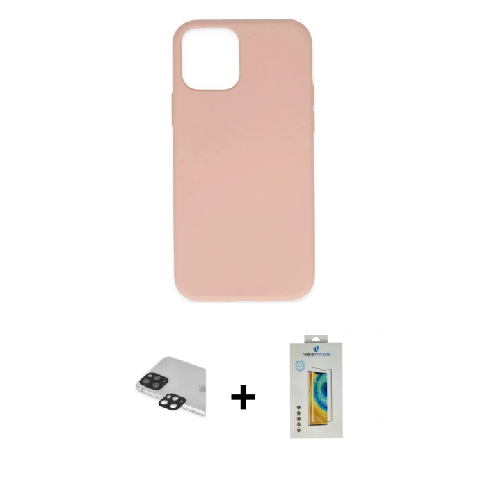 MARSİLYAN™- iPhone 11 Pro Max Kılıf Ahenk Serisi - Siyah Polymer Nano Ekran Koruyucu + Siyah Pers Alüminyum Kamera Lens