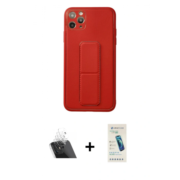 MARSİLYAN™- iPhone 11 Pro Max Kılıf Akış Doku - Şeffaf Pasifik Cam Ekran Koruyucu + Kamera Lens Koruma Cam - SF