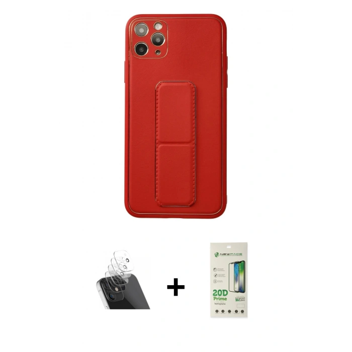 MARSİLYAN™- iPhone 11 Pro Max Kılıf Akış Doku - Siyah 20D Premium Cam Ekran Koruyucu + Kamera Lens Koruma Cam - SF