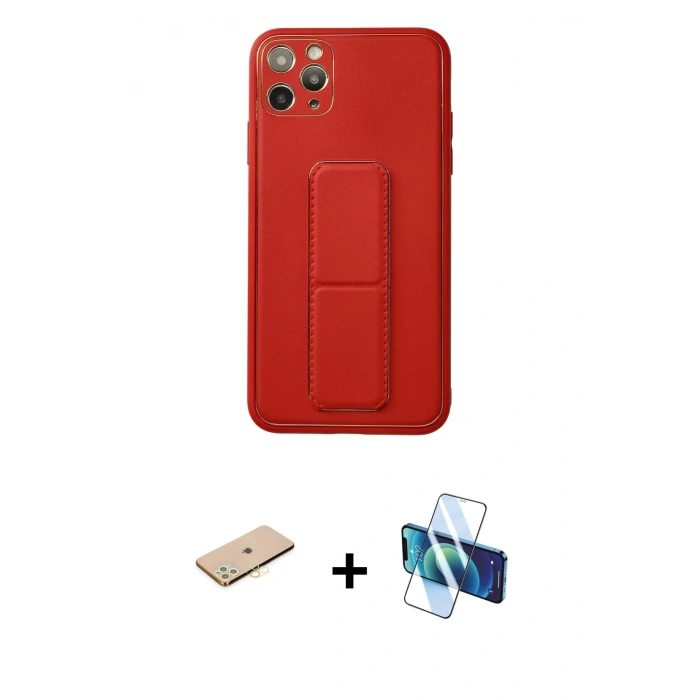 MARSİLYAN™- iPhone 11 Pro Max Kılıf Akış Doku - Siyah 3D Antistatik Seramik Nano Ekran Koruyucu + Renkli Kamera Lens Koruma Cam - SI